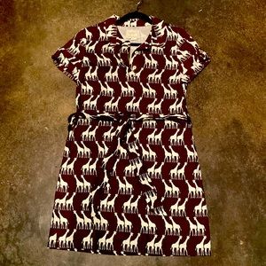 Giraffe print with belt.